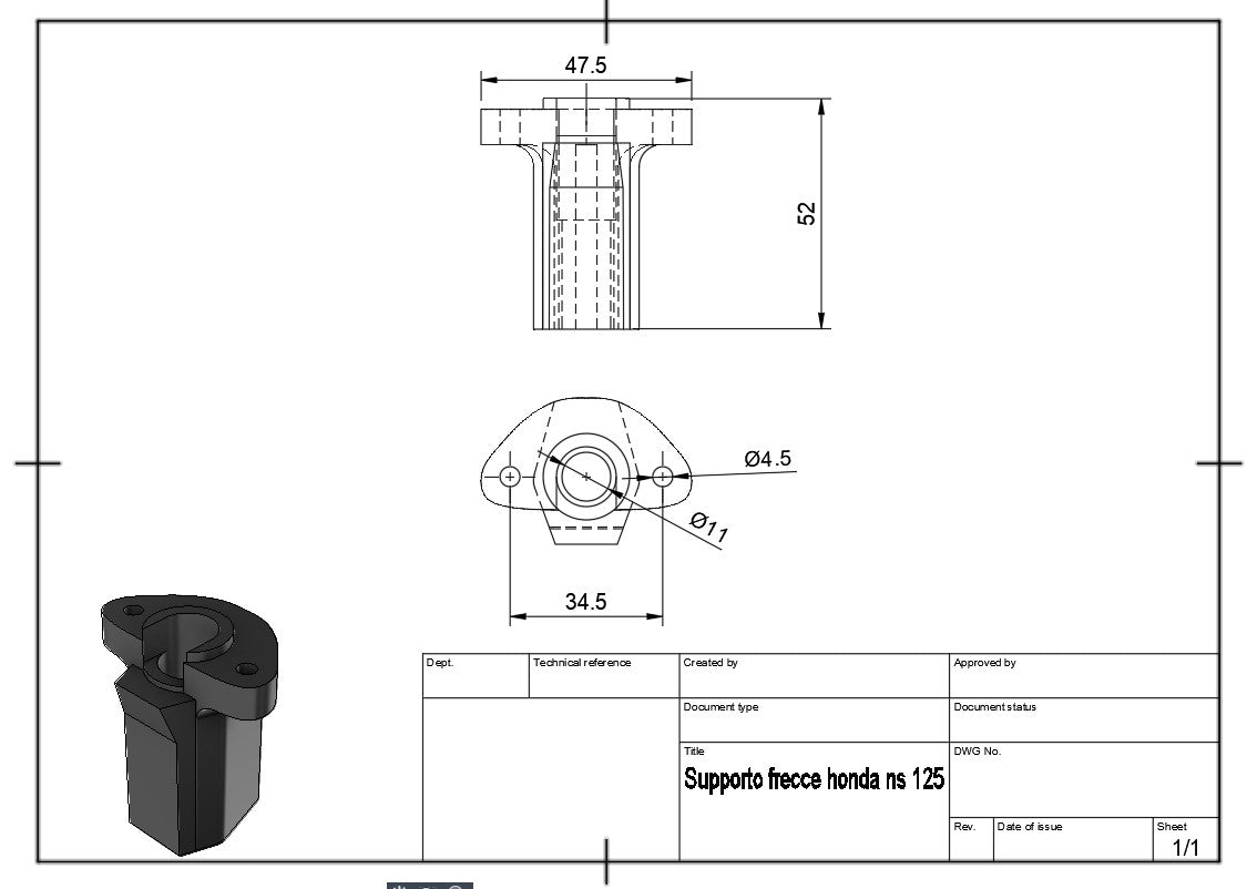 Supporto frecce in gomma HONDA NS 125