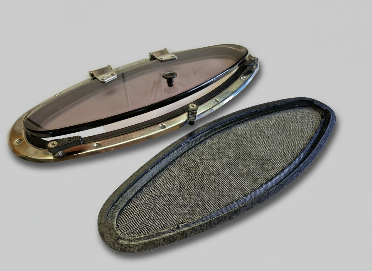 Zanzariere  per oblò BOMAR 140x410 mm Ellittiche REGAL/MANO MARINE