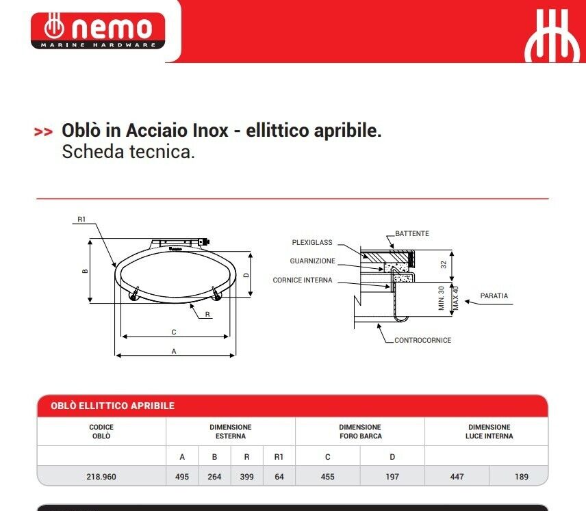 Zanzariere Nemo ellittiche200x450 mm Pershing x8 / 62, Ilver 42 mirable